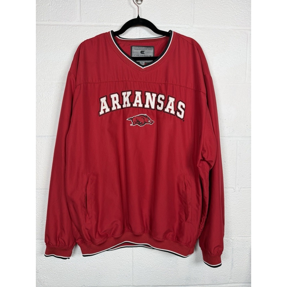 Arkansas Razorbacks Colosseum Pullover Windbreaker Jacket Red Mens 2XL NCAA